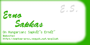 erno sapkas business card